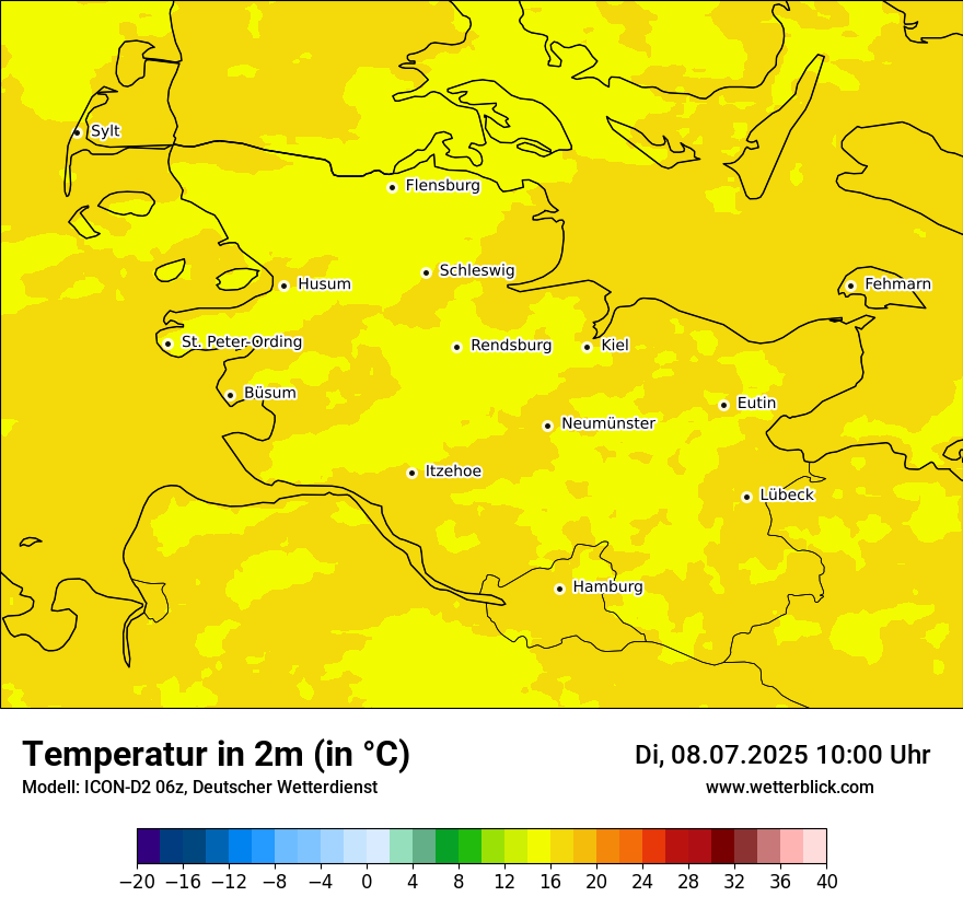 Modellkarten Temperatur