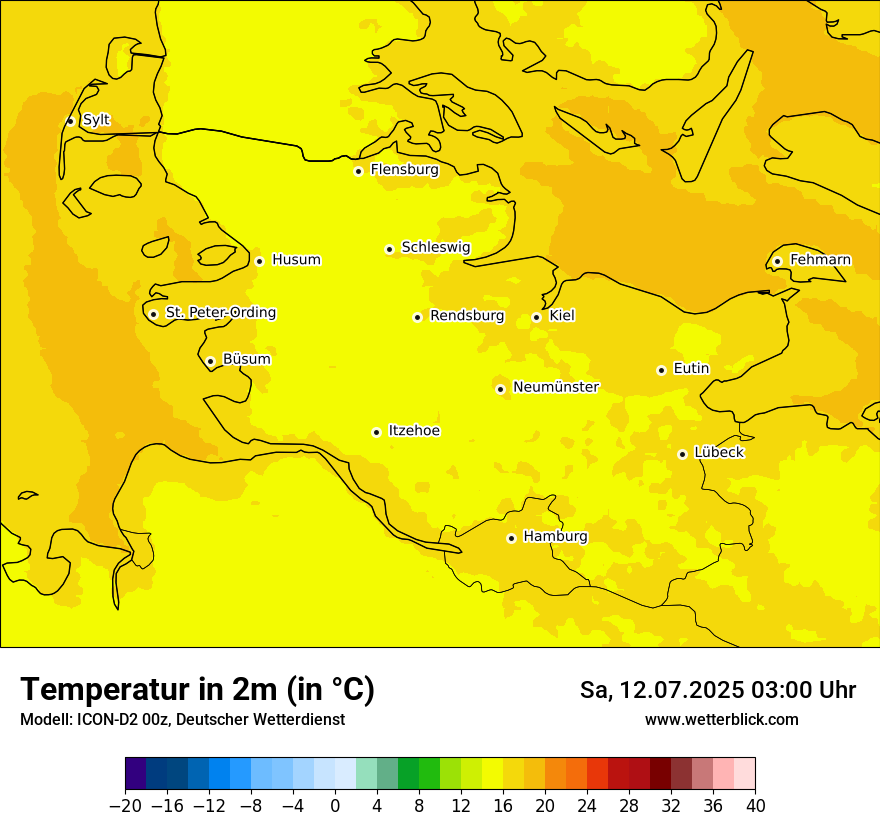 Modellkarten Temperatur