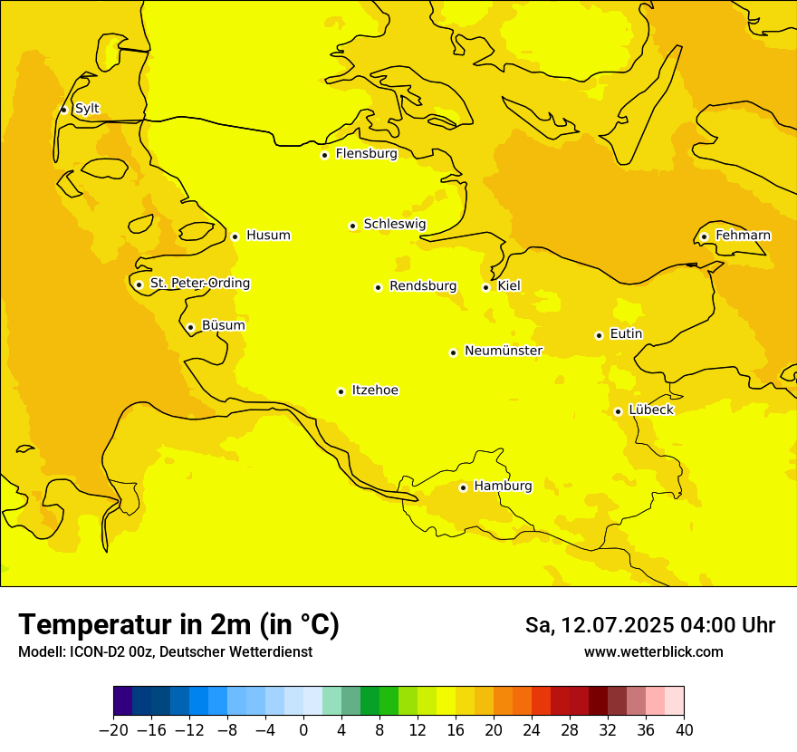 Modellkarten Temperatur
