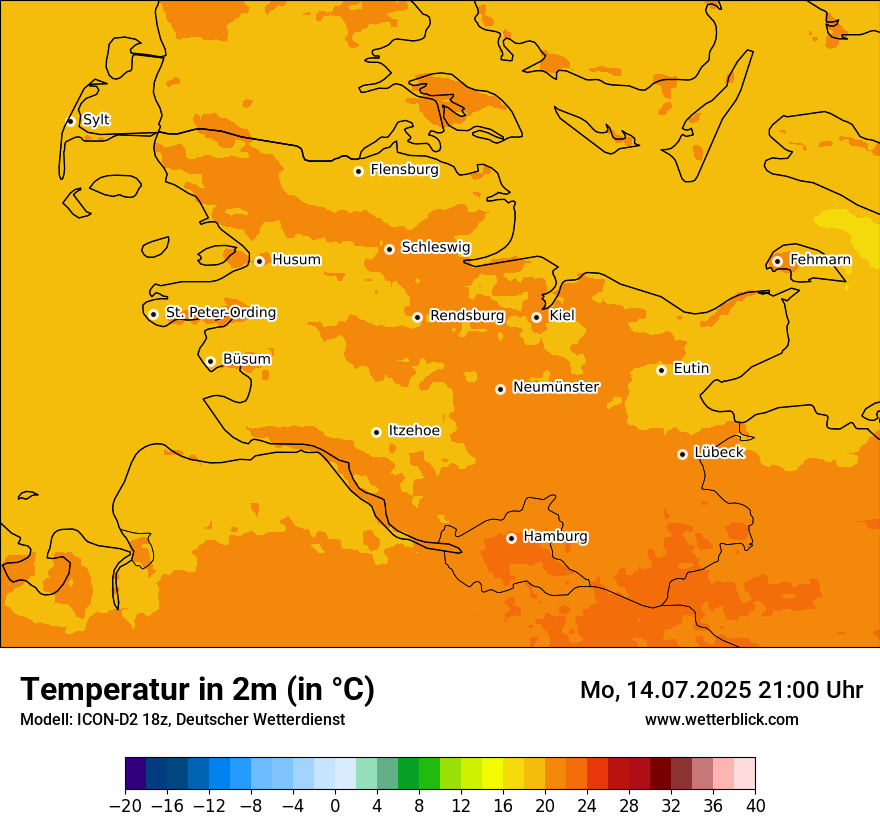 Modellkarten Temperatur