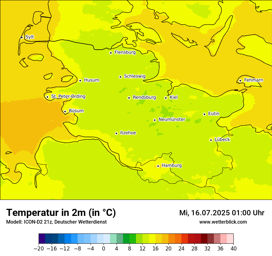Modellkarten Temperatur