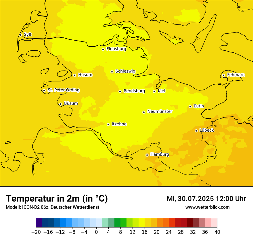 Modellkarten Temperatur