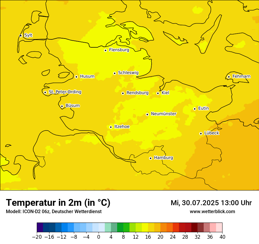 Modellkarten Temperatur