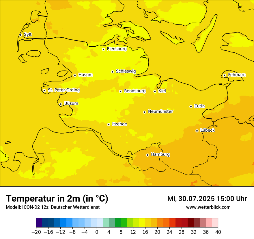 Modellkarten Temperatur