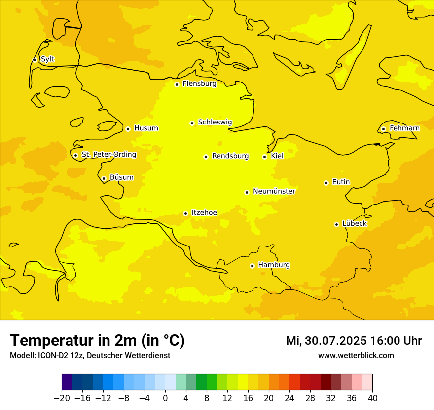 Modellkarten Temperatur