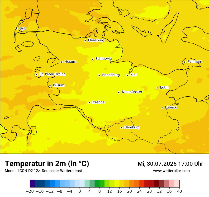 Modellkarten Temperatur