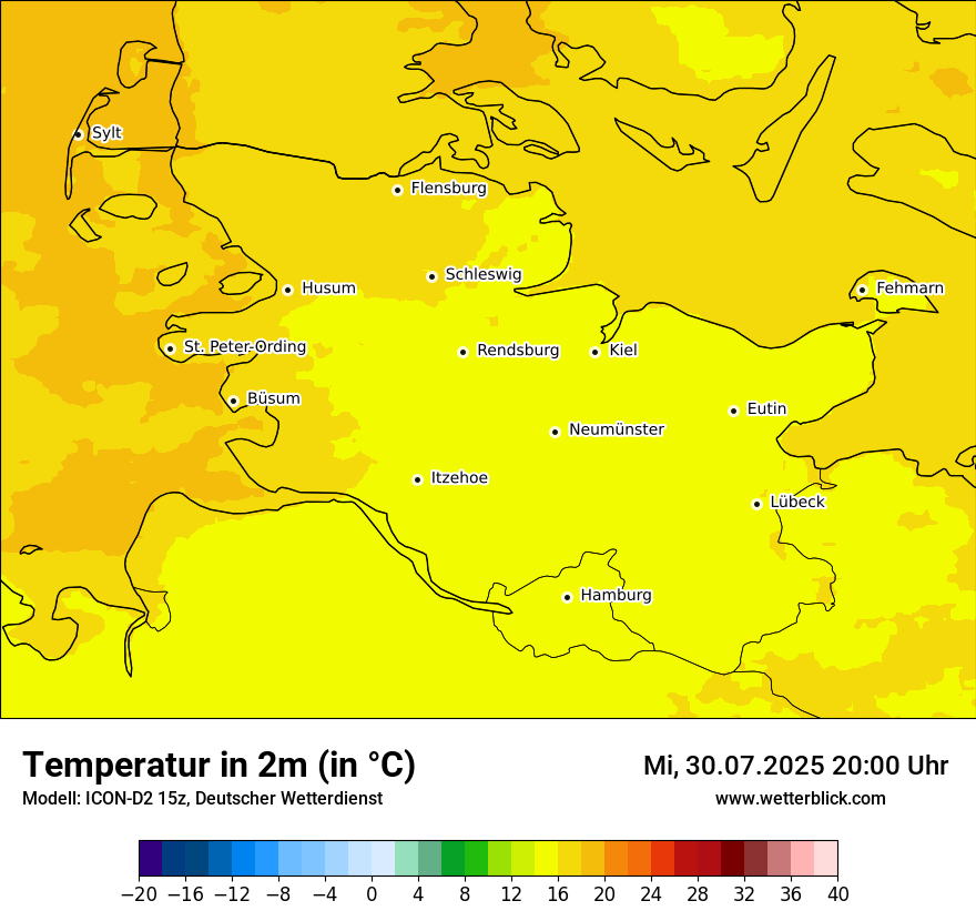 Modellkarten Temperatur
