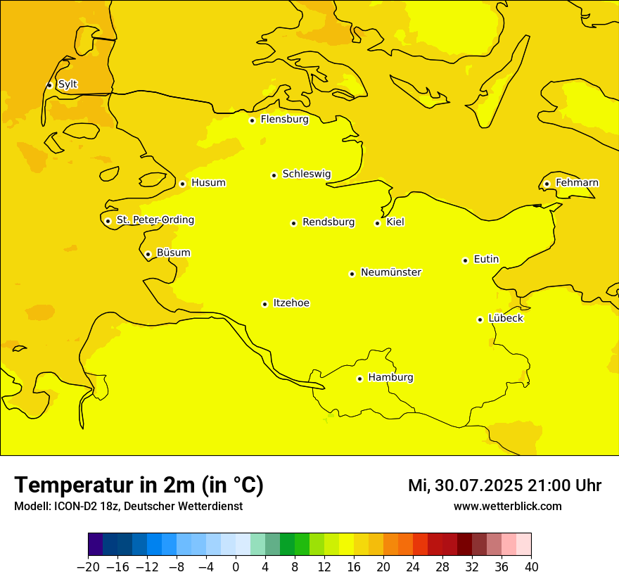 Modellkarten Temperatur