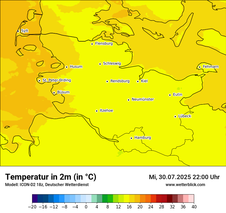 Modellkarten Temperatur