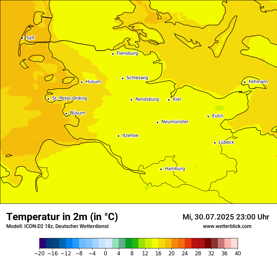 Modellkarten Temperatur