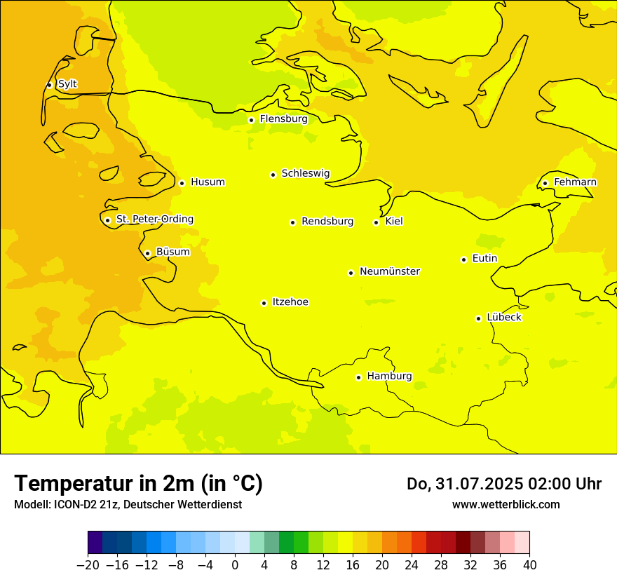 Modellkarten Temperatur
