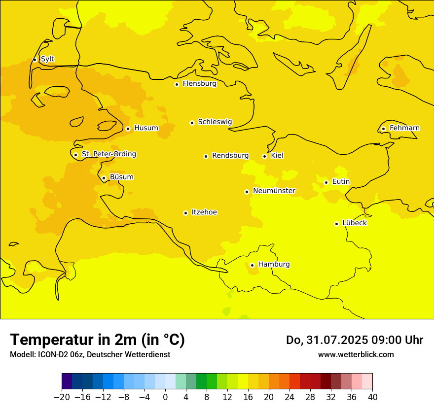 Modellkarten Temperatur