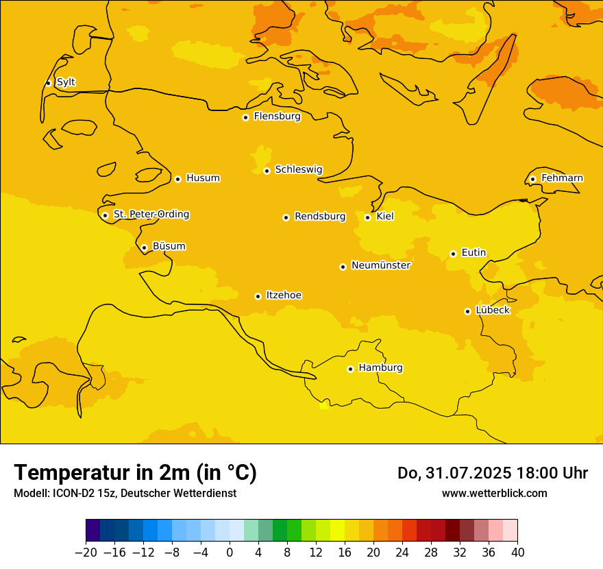 Modellkarten Temperatur