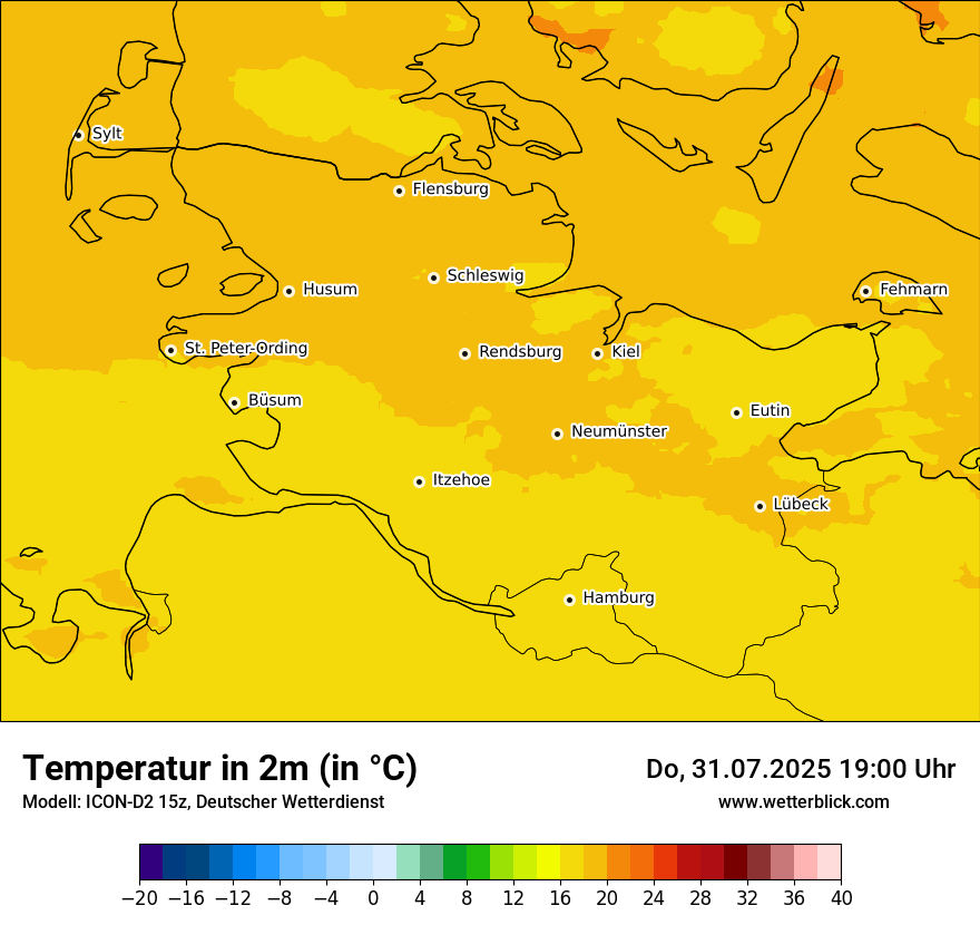 Modellkarten Temperatur
