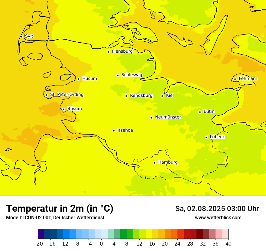 Modellkarten Temperatur