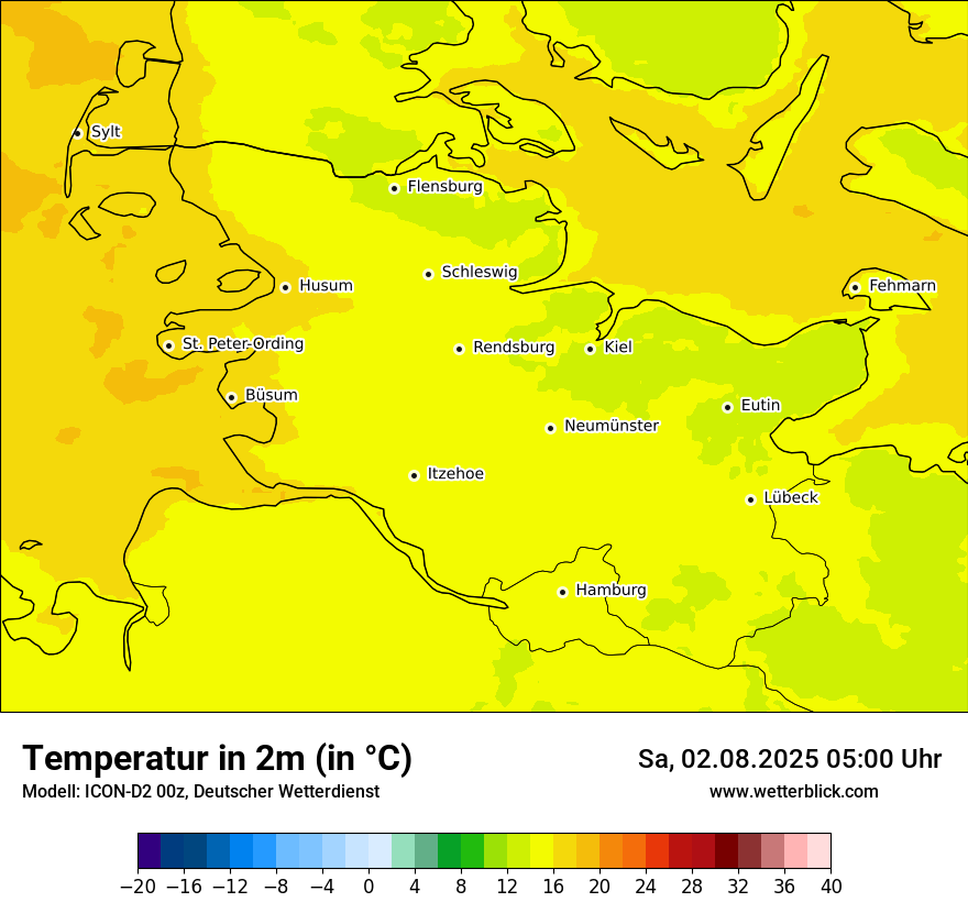Modellkarten Temperatur