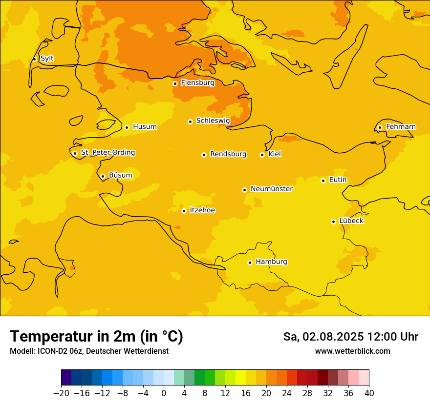 Modellkarten Temperatur