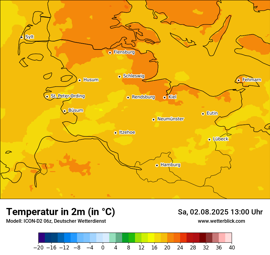 Modellkarten Temperatur