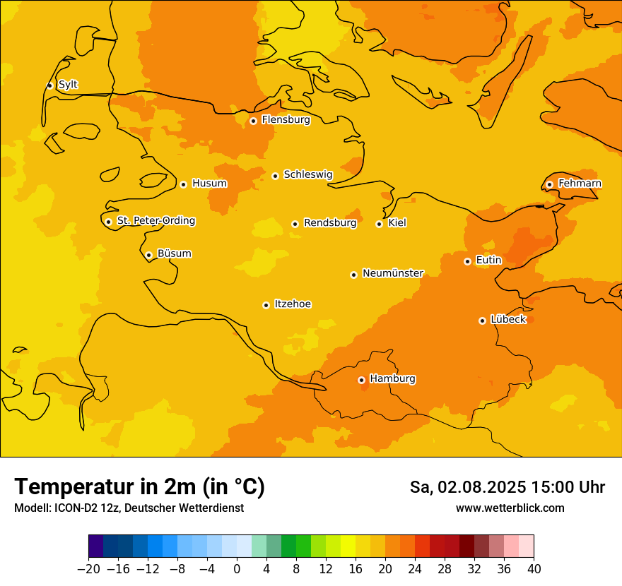 Modellkarten Temperatur