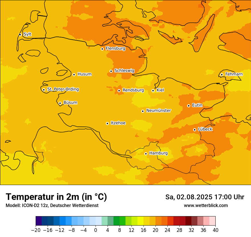 Modellkarten Temperatur