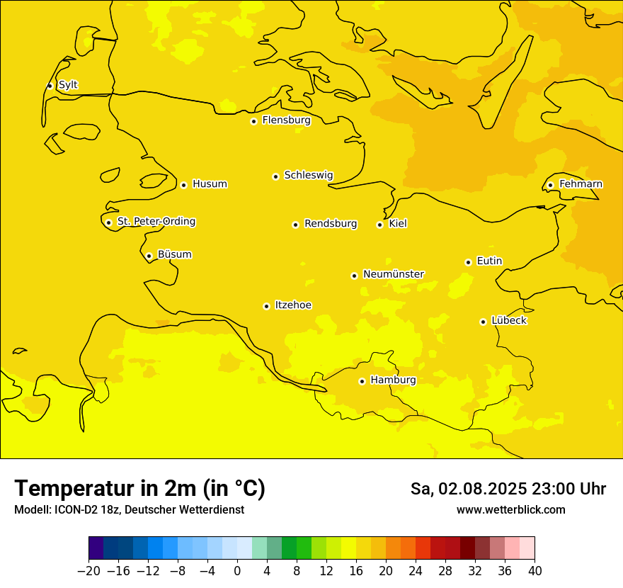 Modellkarten Temperatur