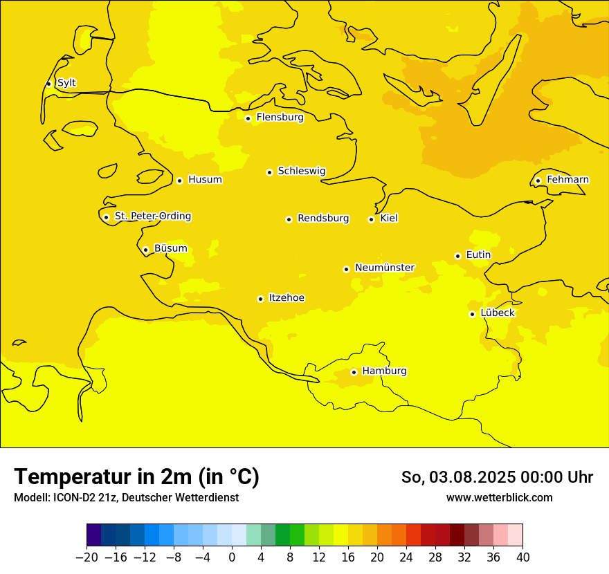Modellkarten Temperatur