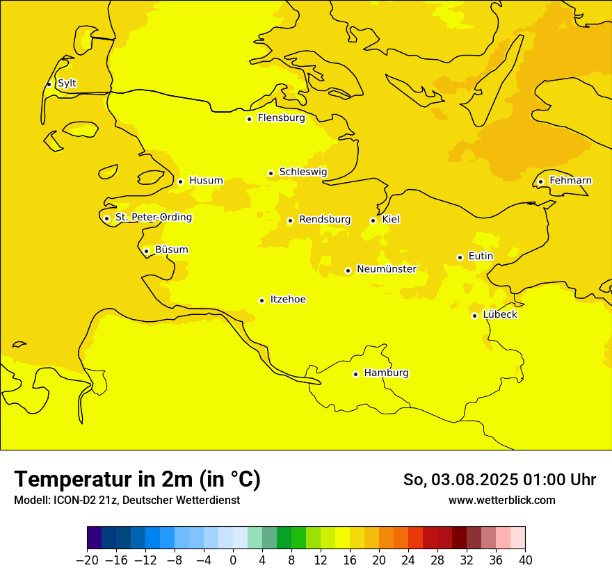 Modellkarten Temperatur