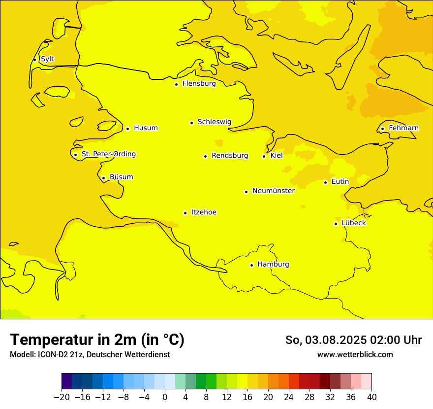 Modellkarten Temperatur