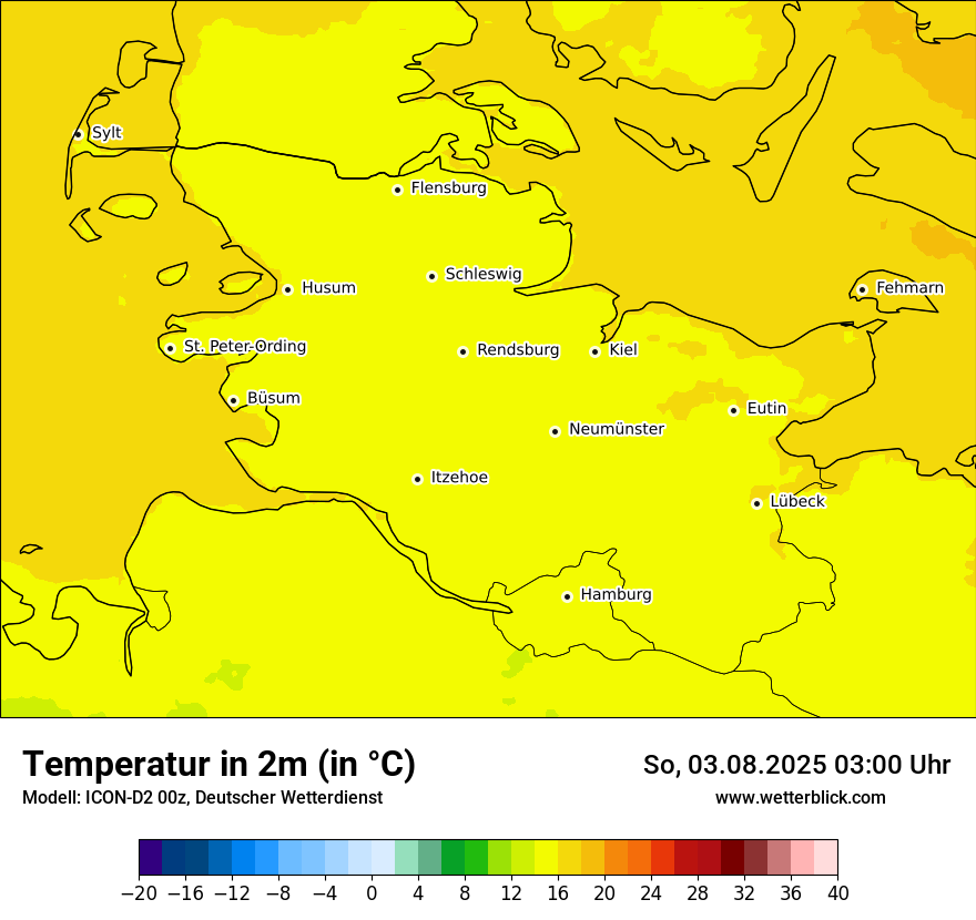 Modellkarten Temperatur