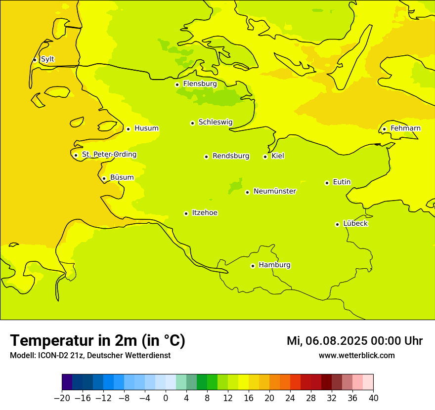Modellkarten Temperatur