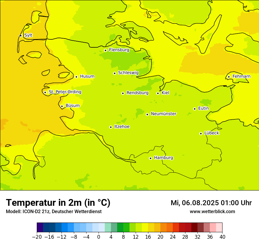 Modellkarten Temperatur
