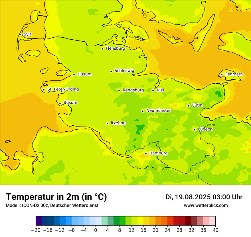 Modellkarten Temperatur