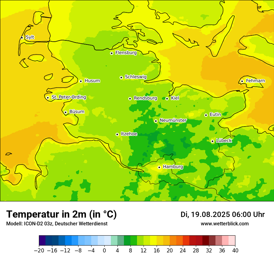 Modellkarten Temperatur