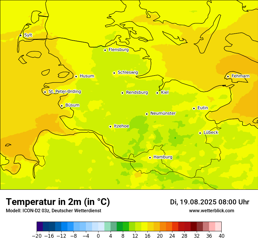 Modellkarten Temperatur
