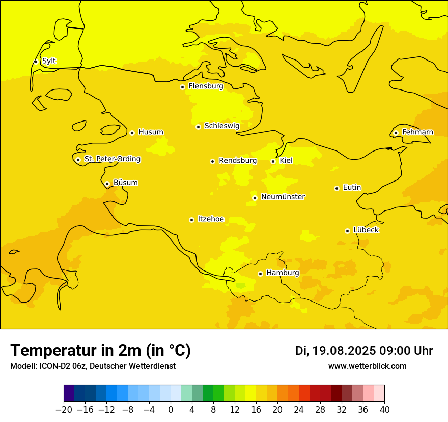 Modellkarten Temperatur