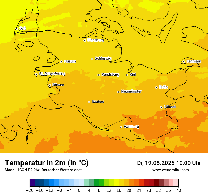 Modellkarten Temperatur