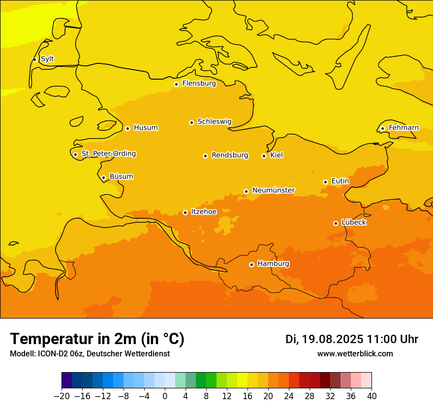 Modellkarten Temperatur