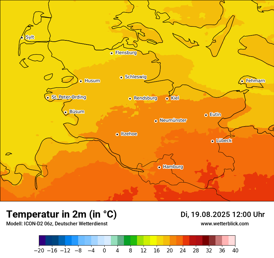 Modellkarten Temperatur