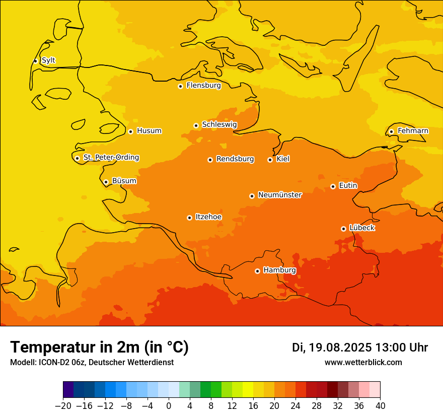 Modellkarten Temperatur
