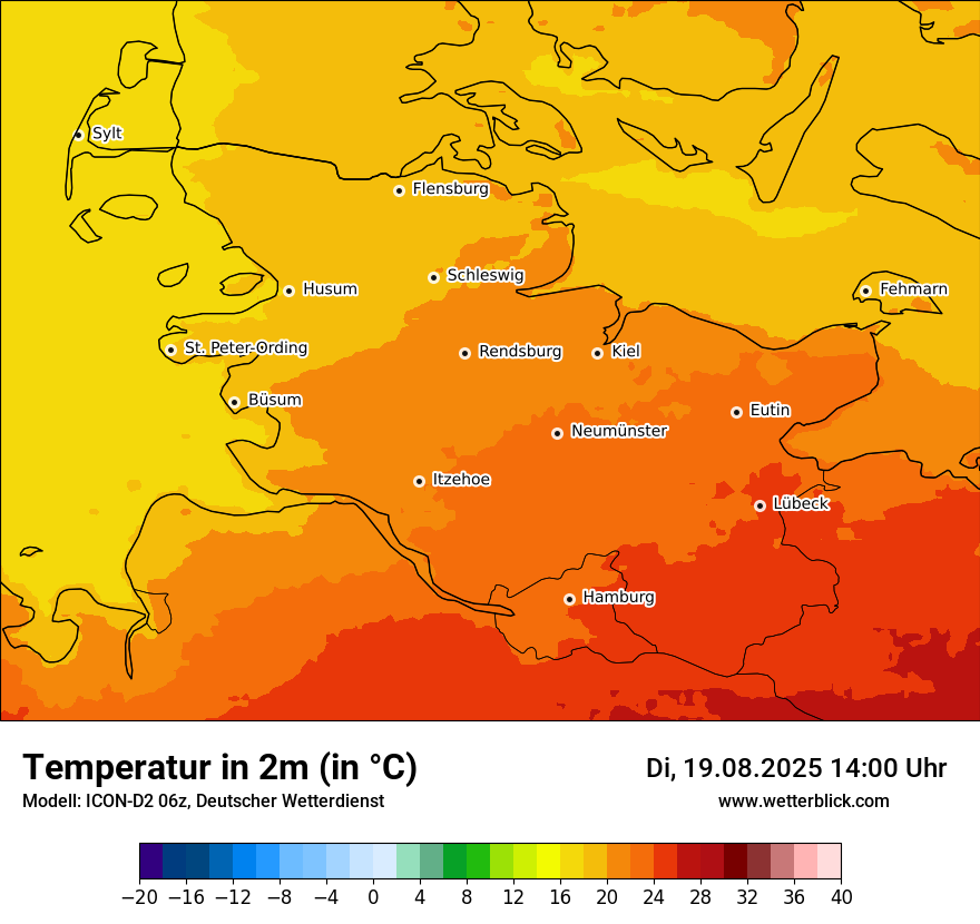 Modellkarten Temperatur