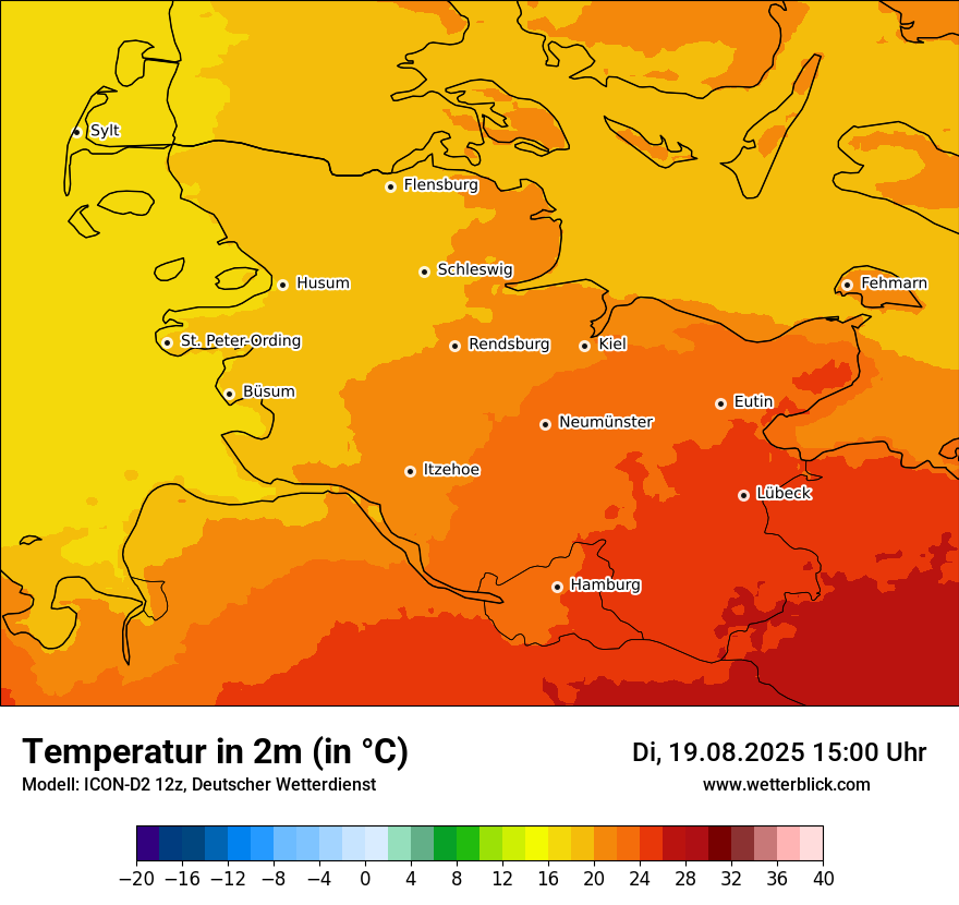 Modellkarten Temperatur