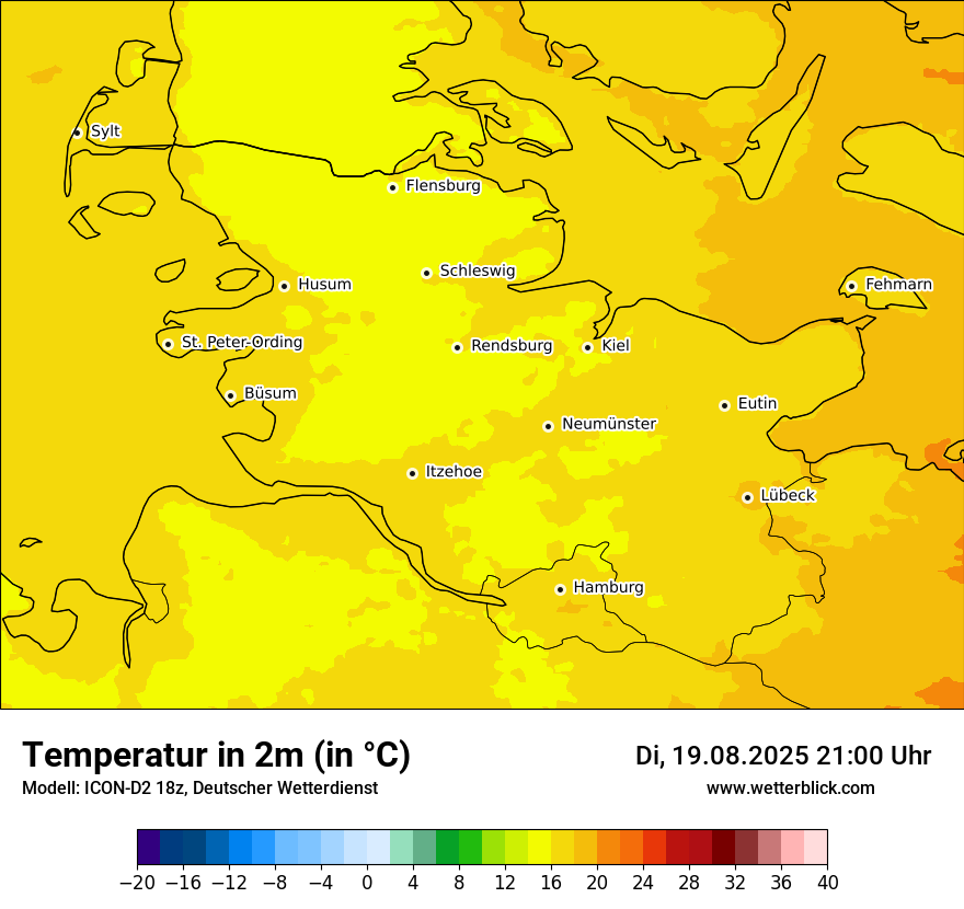 Modellkarten Temperatur