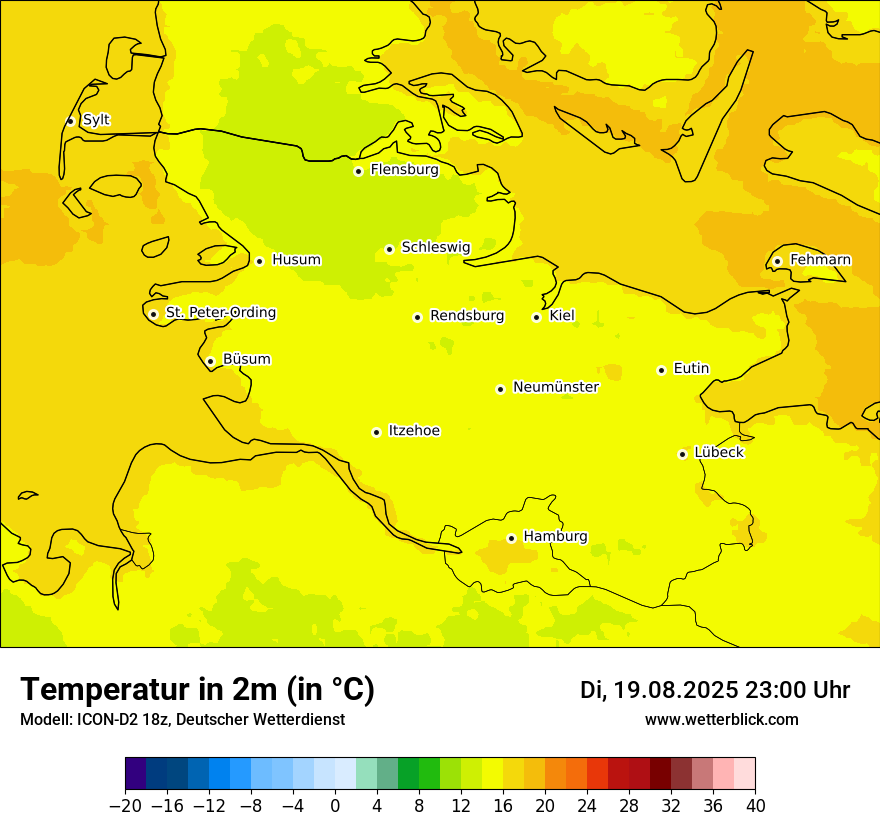 Modellkarten Temperatur