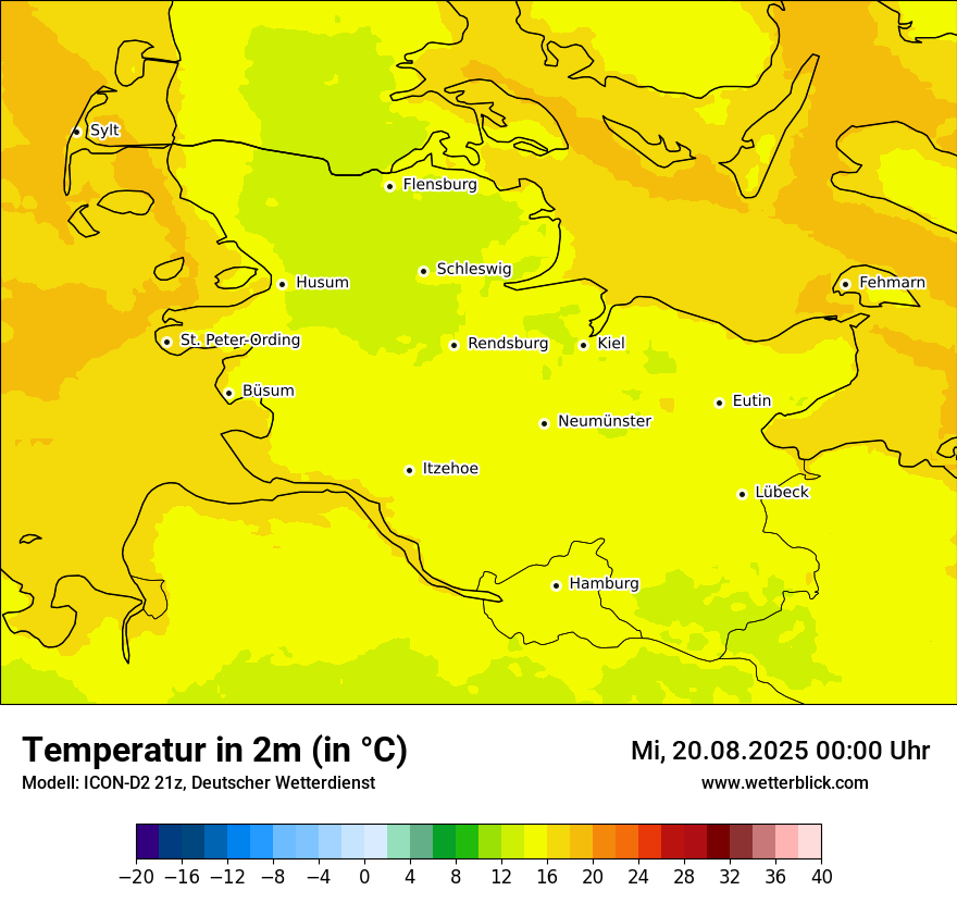 Modellkarten Temperatur