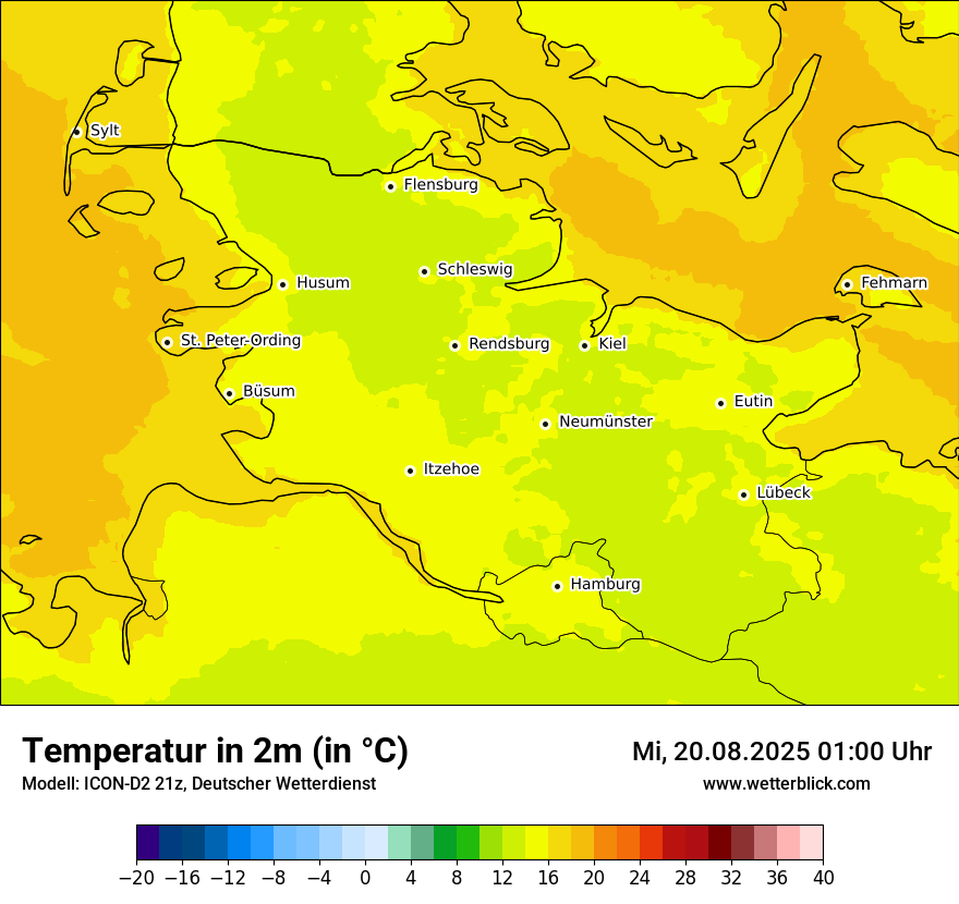 Modellkarten Temperatur