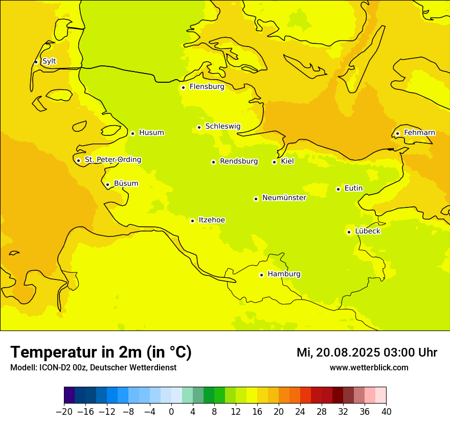 Modellkarten Temperatur