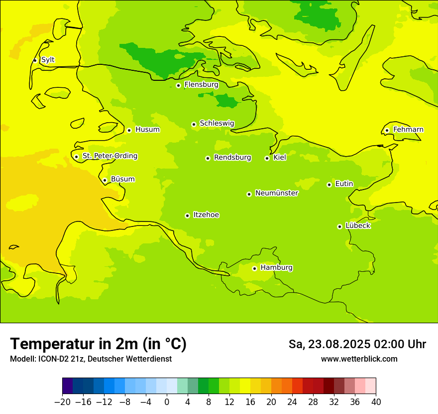 Modellkarten Temperatur