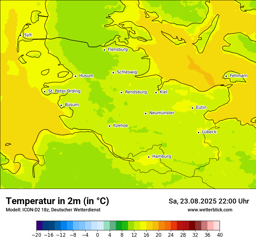 Modellkarten Temperatur
