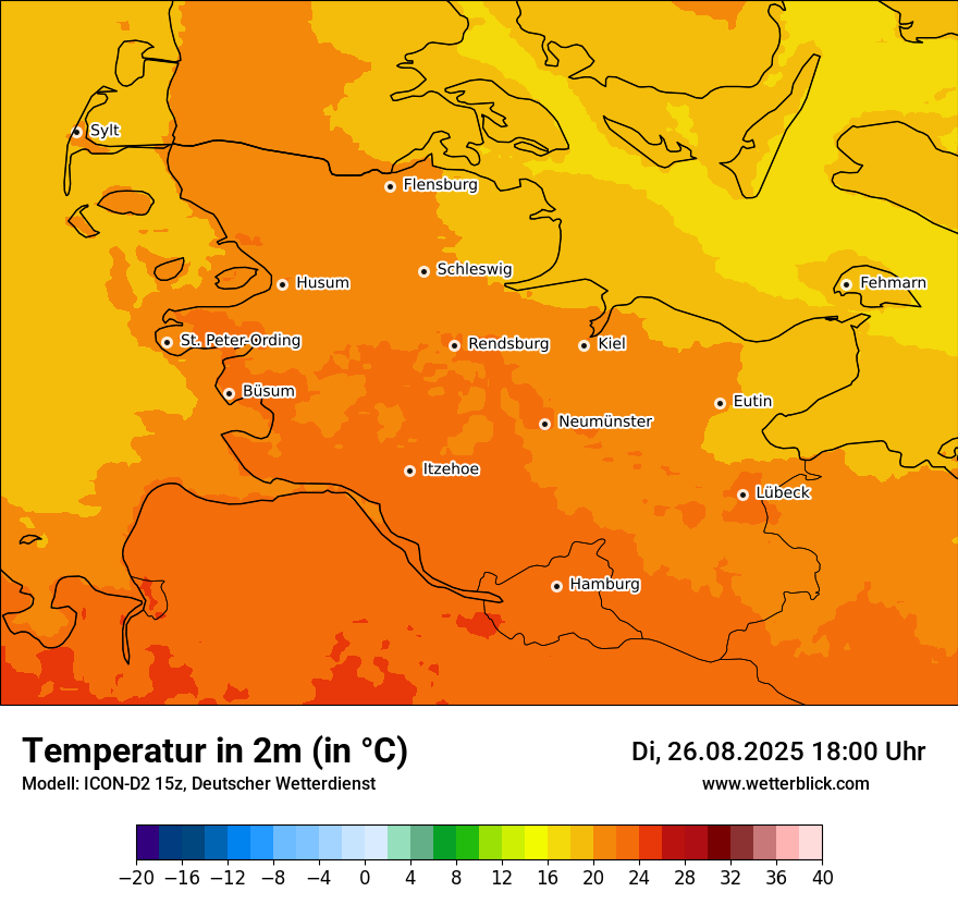 Modellkarten Temperatur