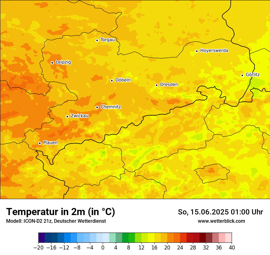 Modellkarten Temperatur